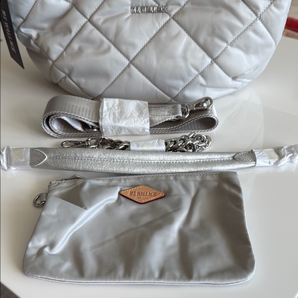 MZ Wallace Gray Quilted Shoulder Bag - Picture 3 of 9